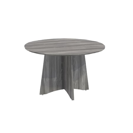 Mayline Medina Round Conference Table, Grey Wood Top, Gray Steel Frame, 48 in Dia x 29.5 in H MNCR48LGS